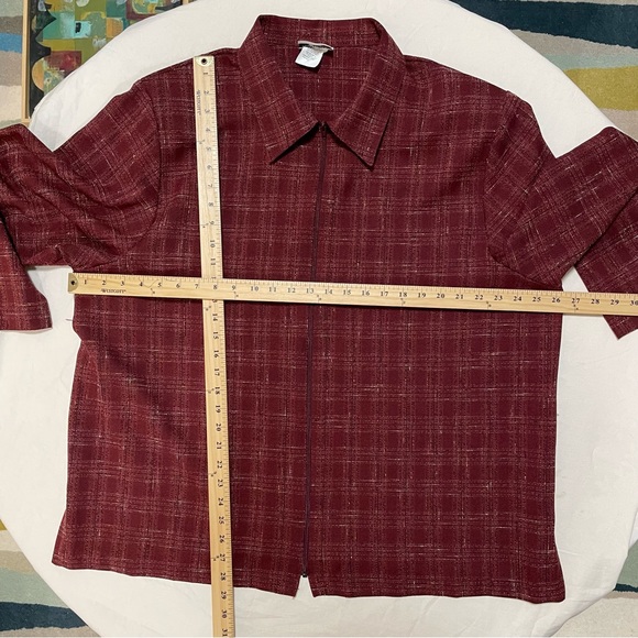 Bon Worth Jacket Woman Zip Up Red Plaid Great Looking for Anytime of Year 2X - Picture 4 of 5